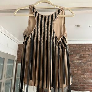 Boundary & co silk blouse with leather ribbon back detail